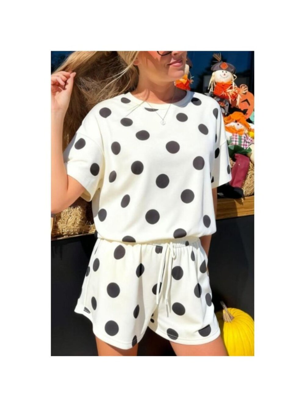 Polka Dot Tee and Shorts 2-Piece Set